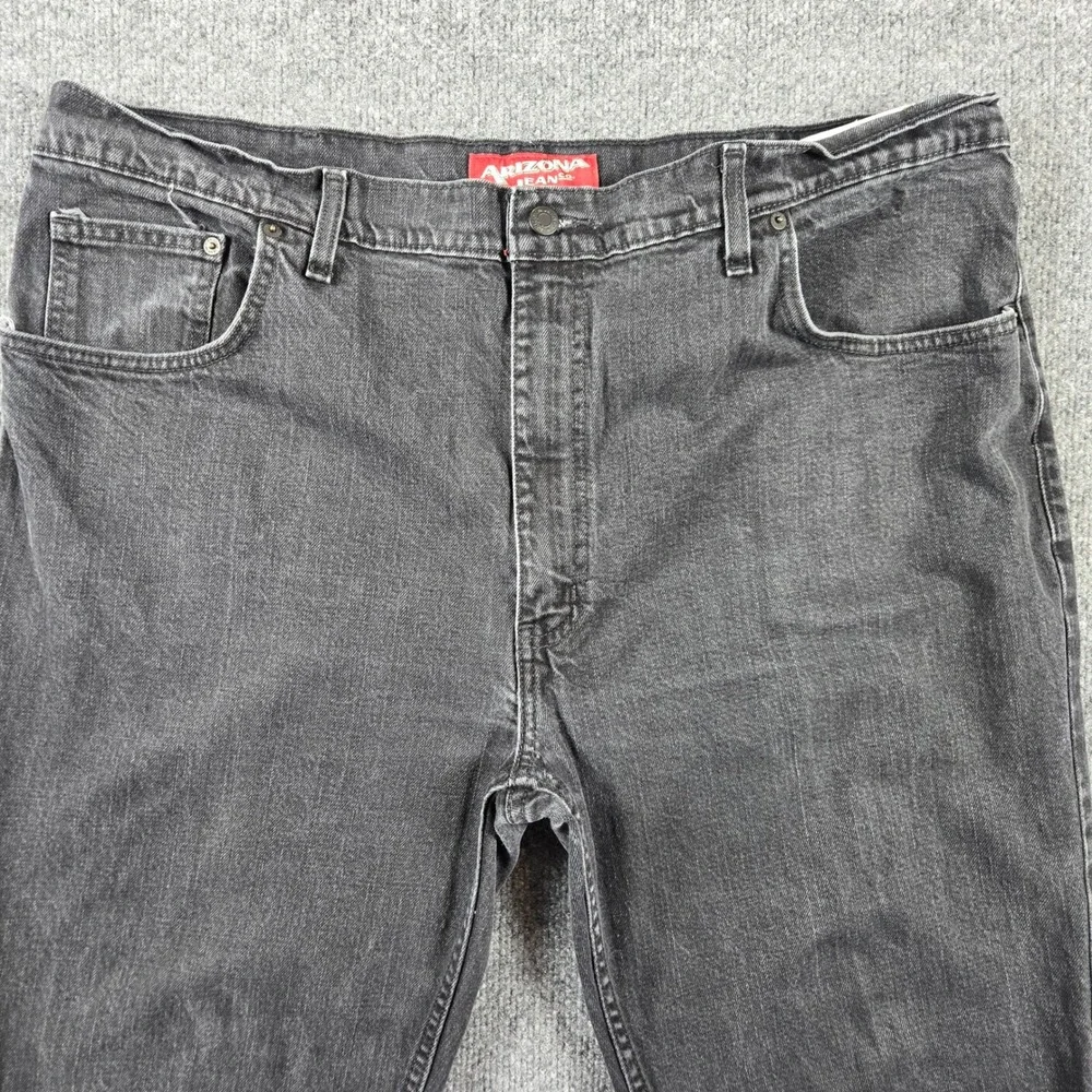 Arizona Jean Co Jeans Mens 44x30 Black Good Faded Straight Leg Denim